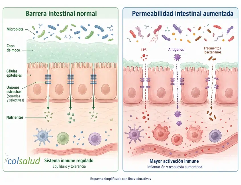 Esquema de Permeabilidad intestinal aumentada