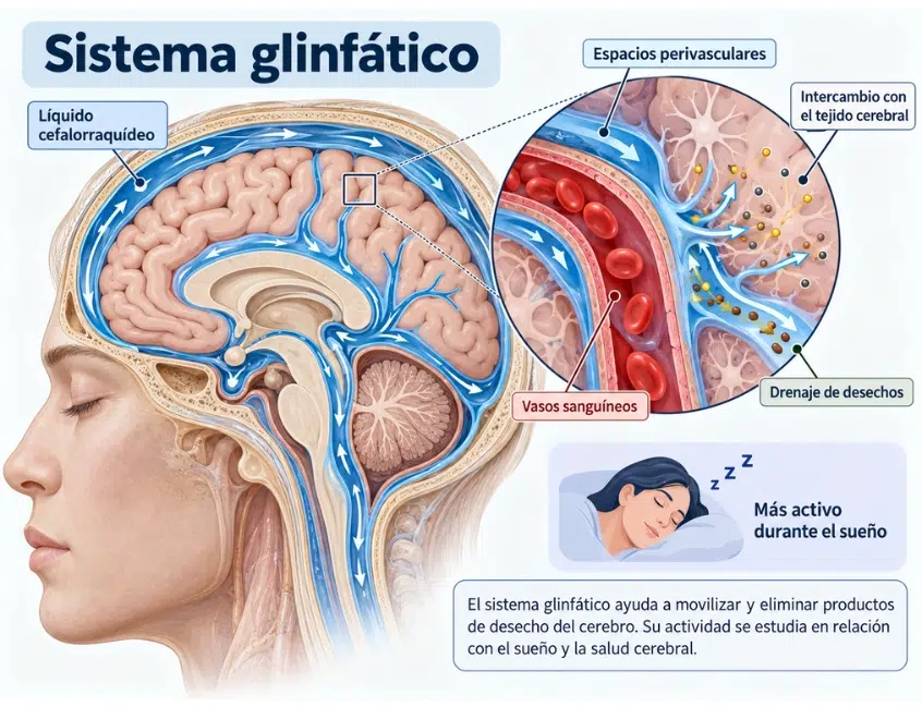 Representación del sistema glinfático